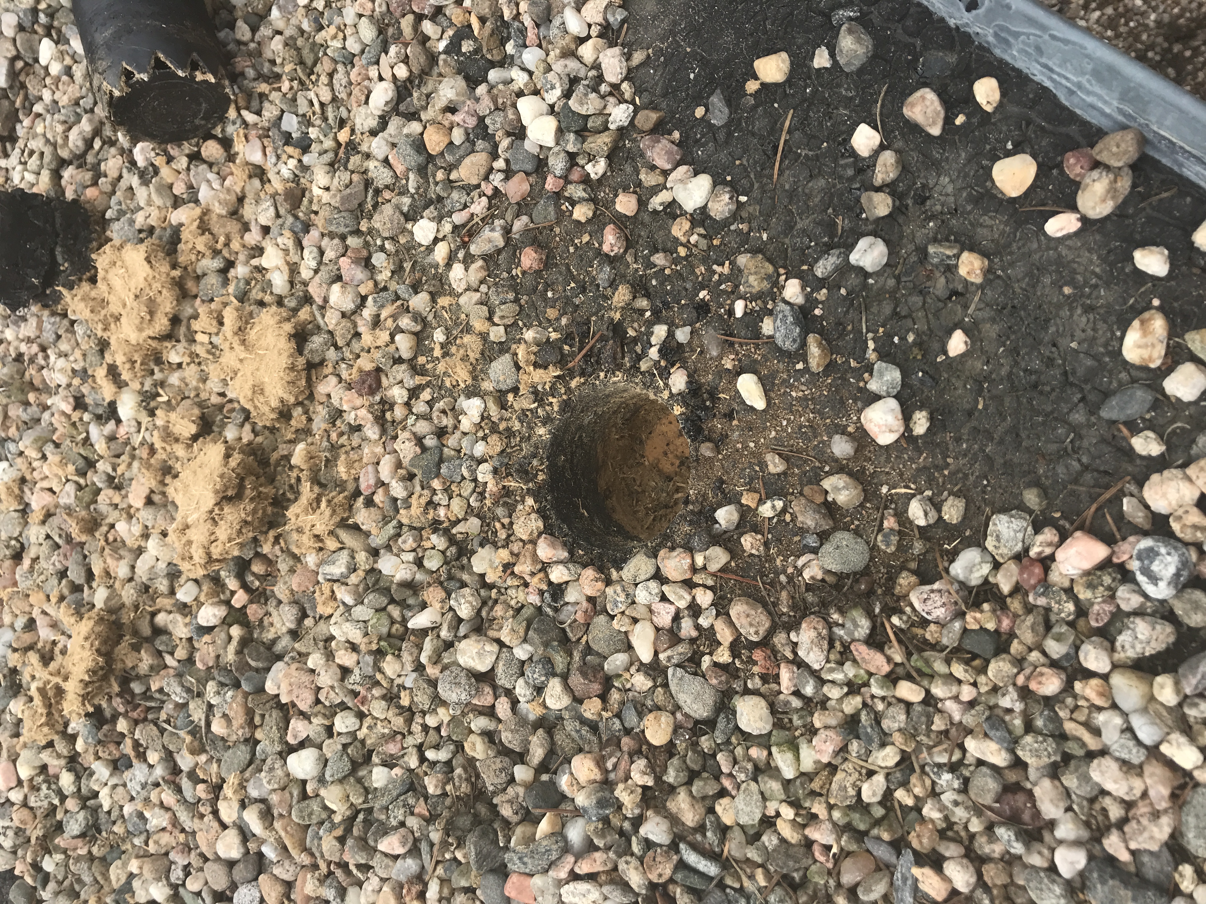Core samples for gravel balist removal